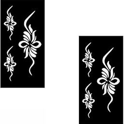 Decorative Henna Design Stencil Sticker, 15.24 x 7.62 cm, Traditional Pattern-image-34