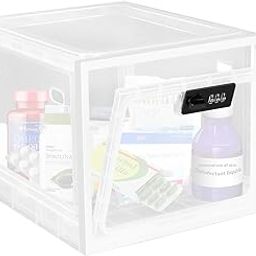 Medicine Lock Box for Safe Medication,Tablet Phone Locked Box,Refrigerator Food Safe Locking Box,Clear lockable Storage Box for Phone Tablet Food Office School Home Safety-picture-28