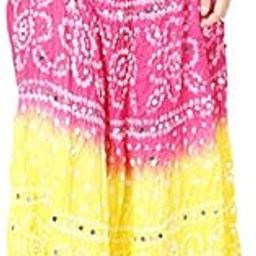 Women's Pure Cotton Hand Tie Dye Design Ankle Length Jaipuri Bandhej Full Long Maxi Skirt-image-24