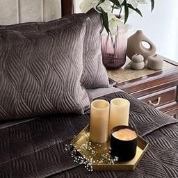 Enera Velvet Ridge Mousse Color Bedspread Set, Quilted Design with Matching Pillow Covers, Soft and Durable Fabric Season Comfort | Dohar | Blanket | Comforter Set-image-63