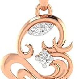 18KT Rose Gold and American Diamond Pendant for Women-image-97