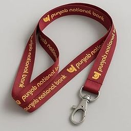 Punjab National Bank Lanyard with Metal Hook, Maroon and Yellow, ID Card Holder-image-21