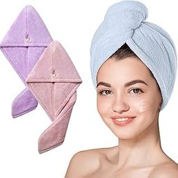 Yellow Weaves Microfiber Hair Towel Wrap Women Super Absorbent Head Towel Wrap Ladies Hair Turban Quick Drying Microfiber Towel Hair Salon Quality Hair Dry Cap (Multicolor,Pack Of 1)-500 Tc-image-57