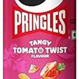 Pringles Tangy Tomato Twist 102 Gram | Potato Chips | Tangy Tomato With A Twist Of Sweet & Spicy Salsa Flavour | Crispy Snack | Crunchy Snack Food For Movies, Games & More | On-The-Go Can - Tomato-image-24