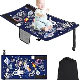 NHCDFA Flight Seat Extender for Kids, Portable Airplane Seat Extender for Kids Travel Comfort, Travel Essentials Accessories for Baby, Soft Toddler Travel Bed for Airplane, 77 x 44cm (Blue)-picture-42