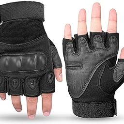 Pivalo Half Finger Bike Riding Gloves with Strong Protective Shells Anti-Skid Surface Breathable Material Glove for Motorcycle Cycling Climbing Mountaineering (Black, XL)-picture-10