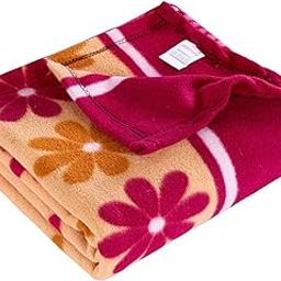 VAS COLLECTIONS - 300 TC All Season Solid/Plain/Printed Light Weight Polar Fleece Single Bed Blanket Lightweight, (152 x 230 cm, Red, Pink & Beige)-image-25