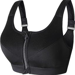 Polyamide Women's Medium Impact Padded Front Zip Racerback Sports Bra With Adjustable Strap-picture-18