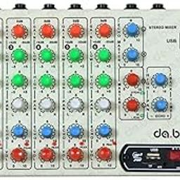 DaBeatz UM6 6 Channel Stereo Echo Audio Mixer with USB and Bluetooth for Parties, Stage, Effects, Weddings, Diwali, Karaoke, Recording, Performance.(White)-3