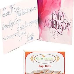 Ghasitaram Gifts Mother's Day Gifts Cards Personalised Message in Calligraphy Card and Kaju Katli |Diwali,Holi,Rakhi,Valentine,Christmas,Birthday,Anniversary,Gift for Her,Him,Mothers Day,Fathers Day|-image-34