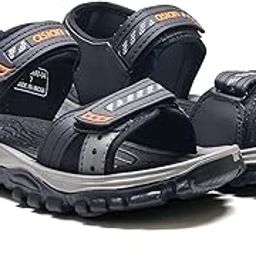 Mens VIRAT-04 Casual Sandals with adjustable velcro closure for easy wear with flexible fitting and trendy and stylish looks with unique sole design | ideal for everyday use for mens as well as boys-image-23