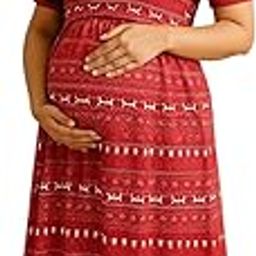 Women's Maternity Feeding Maxi zipless,Lounge wear, zipless Women's Nightdress,Nursing Maxi Dress,shortPuff Sleeves Nighty,Feeding Gown,Frock ASIN B0FG1R7Z2X-19