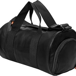 Leather Sports Fitness Gym Bag for Man | Gym Bag with Shoe Compartment & Adjustable Strap | Black-image-82