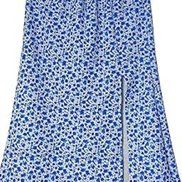 Women Boho Floral Slit Maxi Skirt Split Thigh High Waisted Long Sexy Skirt-image-33