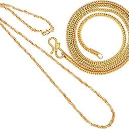 Gold Plated Chain Combo Pack of 2 Mala Fashion Jewelery Necklace-image-99