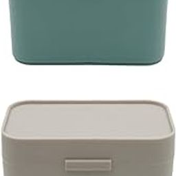 ATORSE® Makeup Cotton Pad Holder With 2 Slots Cotton Pad Canister For Girl Gift Green-image-14