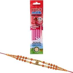 Quick Milk Magic Sipper Straw with Premium Om Rakhi | Rakhi Gift For Brother | Magic Sipper Straw | 01-35