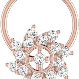 avsar 18K Rose Gold & Certified Diamond Nosering For Women's/Girls | Stylish & Elegant | AVNO141PA-picture-13