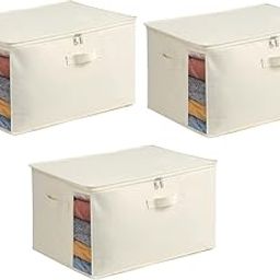 Home Style India Closet Organizer and Storage Foldable Storage Bag for Clothes, Canvas Bags (Pack of 3)-11