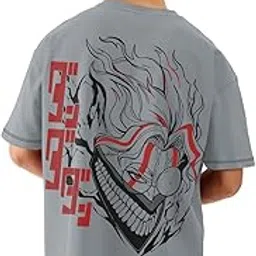 crazymonk Dandadan Okarun Printed Anime Oversized T-Shirt - Steel Grey-picture-46