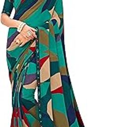 Laxmipati Dil Khushal Abstract Printed Georgette Saree in Multicolor with Unstitched Blouse-picture-14