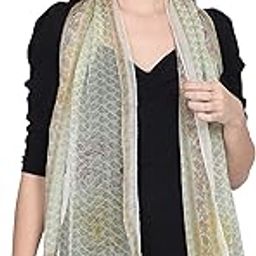 Pure Silk White Printed Scarf Stole Dupatta-image-3