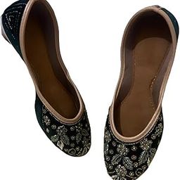Embroidery Punjabi Jutti Dark Green-image-21