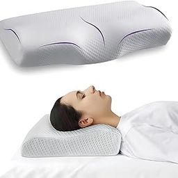 RAIVATS CARE Contour Cervical Neck Anti snoring Pillow for Neck Pain Relief Sleep, Improves Posture & Spinal Alignment,Cervical Pillow with Ultra Responsive Memory Foam & Skin Friendly Cover (White)-2