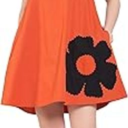 Solid Cotton Embroidered Patch Work A-Line Dress for Women's|Round Neck Sleeveless Loose Fit Above Knee Length|Summer Western Party Casual Wear Trendy Dress for Ladies-image-10