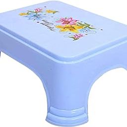 Kuber Industries Bathroom Stool|Plastic Stool for Bathroom|Anti-Slip with Strong Bearing|Blue-image-66