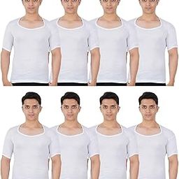 Classic Men's Half Sleeve White Vest (Undershirt,Inner Vest, Cotton Vest) (Pack of 08)-picture-14