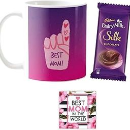 YaYa cafe� Mother's Day Chocolate Gifts Combo for Best Mom Mug, 1 Dairy Milk Silk Chocolates 60 gm, with Coaster-image-30