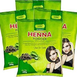 Sunny Henna Powder Fortified with Arnica, Bhringraj, Katha, Amla, Shikakai & Brahmi | With Extra Conditioner For Dry Hair, Natural Colour For Hair, Hands & Feet | For Women & Men 100 gm (Pack 4)-image-22