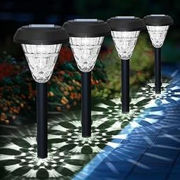Super Bright Solar Lights Outdoor Waterproof 8 Pack Solar Pathway Lights, Outdoor Lights with Upgrade 600MAH Battery, Solar Garden Lights Landscape Lighting for Yard Lawn Walkway Driveway, 5000K-image-48