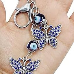 Evil Eye Keychain for Girls Key Ring for Purse, Mobile, Wallet, Keys and Side Bags (Blue Butterfly)-picture-10