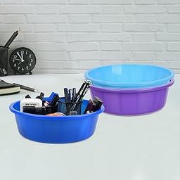 Homestic Pack of 3 Desk Organizer | Stationery Organizer | Multipurpose Organizer | Office Supplies for Pen-Pencil-Staplers | Desktop Organizer | 6 LTR | Purple & Sky Blue & Blue-image-30