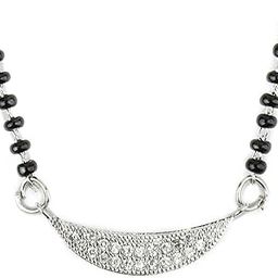 Glamorous American Diamond Studded Silver/Rhodium Plated Mangalsutra For Girls & Women-image-49