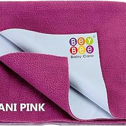 BeyBee Instadry Anti-Piling Fleece Extra Absorbent Quick Dry Sheet for New Born Babies, Bed Protector Mattress, Reusable Waterproof Baby Cot Sheet for Toddler Infant, Small Size 50x70cm, Rani Pink-image-74