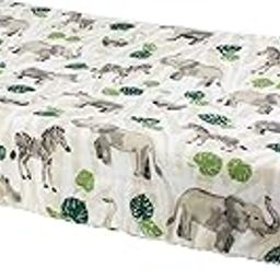 Bebe au Lait Jungle Muslin Changing Pad Cover, Green, One Size-image-58