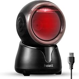 Helett® HT15e Hands-Free USB 2D 1D Barcode Scanner | Desktop CMOS 300K Global Exposure Engine | Wide Scan Window | Adjustable Angle | LED Buzzer | 640×480 Resolution | ABS Build | 1 Yr Warranty-image-1