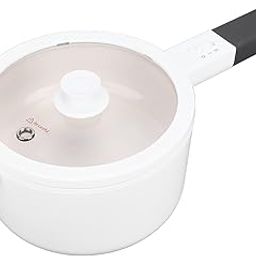 EXCLUZO Electric Hot Pot, Non Stick Rapid Noodles Cooker with Lid Electric Soup Pot Ramen Noodle Cooker 1.6L Mini Electric Pot for Steak, Eggs, Fried Rice, Ramen, Oatmeal, Soups(EU)-picture-15