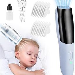 IPX7 Waterproof Baby Hair Trimmer, Vacuum Quiet, 2 Speeds with 24-Teeth Ceramic Blade, Adjustable Trimming Guides (3-6mm/9-12mm), Rechargeable, Easy Clean, for Newborns and Toddlers-29