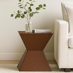 Woodilla Vintage Solid Geometric 3D Square 2 Sided Pyramid Shape Bar Stool | Foot Stool | Side Table | Night Stand | Corner Bedside Table | Coffee Table | Accent Table (Brown)-image-74