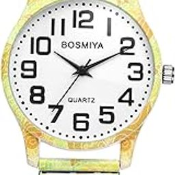Bohemia Floral Elastic Watch - Analog Quartz Easy Read Stretch Band Wristwatch Casual Boho Expansion Band Watches for Women Men, Multicolor, Adjustable-image-23