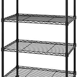 STORACK 4 Shelf Heavy Duty Height Adjustable Foldable Boltless Metal Wire Shelving Home Storage Multipurpose Rack 14" Depth X 24" Width X 48" Height Black Colour-image-20
