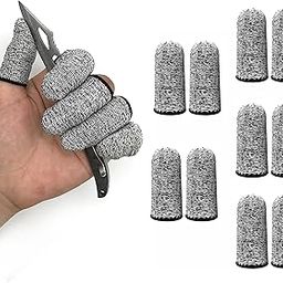 Mayklen Cut Resistant Finger Caps For Kitchen - 10 Pcs Gardening Finger Guard Finger Protector For Cutting Vegetables Finger Cover Sleeves, Finger Cots for Kitchen, Pruning, Planting-image-27