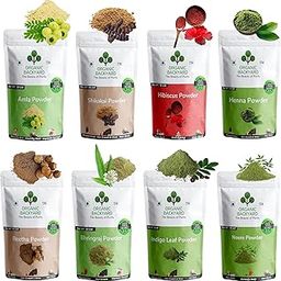 Amla,Reetha,Shikakai,Bhringraj,Hibiscus,Henna,Indigo,Neem Powder for Hair 50gm(400 g)-10