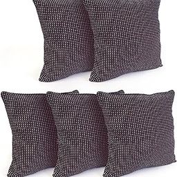 COMFORT WEAVE Set of 5 100% Cotton Decorative Throw Pillow/Cushion Covers (16 inch X 16 inch)-image-6