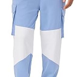 the souled store Arctic (Utility) Men and Boys Drawstringed Blue and White Polyester Oversized Joggers-picture-38