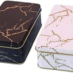 Bulkhunt Storage Box Set of 2 Tin Rectangular Multipurpose Organizer Containers With Lid for Gifting Tea Jewellery Packaging Keepsakes and Colorful Return Gifts Perfect for Home Decoration-27